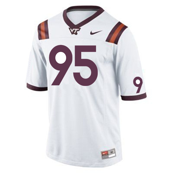 Men #95 Derrell Bailey Jr. Virginia Tech Hokies College Football Jerseys Sale-White